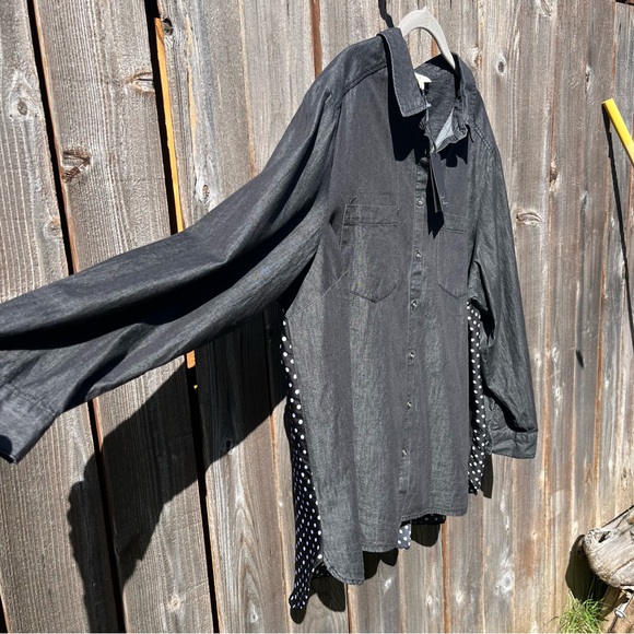 Jane and Delancey black button down shirt size 2X - Picture 5 of 14